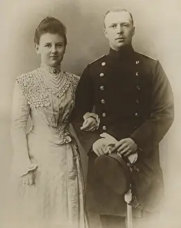 Embroidery Prints: Prince Henry of Mooklon-Schworin and Queen Wilhelmina of Netherlands were betrothed in 1900 (BSLOC_2018_3_34)