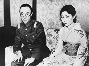 Couples Portrait Prints: Prince Pu Chieh, younger brother of the Emperor of Manchukuo and his fiance