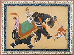 Lcgrfa1710 Prints: PRINCE RIDING AN ELEPHANT, by Khem Karan
