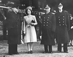 Great Britain Prints: Princess Elizabeth launches Britain's mightiest battleship, Dec. 1944