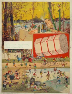 Bicycle Prints: Printfeaturing caricatures playing