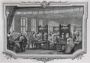 Activities Prints: Printing works in 15th c.. Engraving of 1849