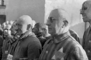 Lcgr1308 Prints: Prisoners in the concentration camp at Sachsenhausen, Germany, Dec. 19, 1938