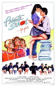 1983 Movies Prints: PRIVATE SCHOOL, US poster, face to face from left: Phoebe Cates