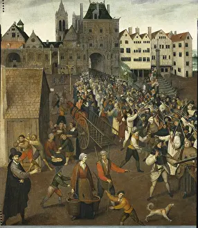 Catholics Prints: Procession of the Holy League Leaving the Saint-Jean Arch in1590 or 1593