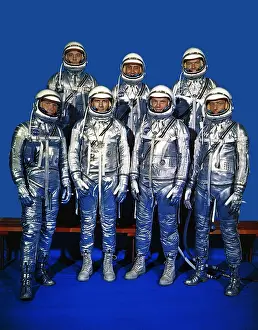 Protective Clothing Prints: Project Mercury astronauts in their space suits