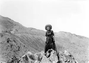 Sun Hat Prints: Prospector Mrs. Clara Dunwoody on her variscite mining claim near Sodaville in Mineral County