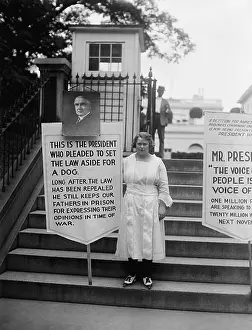 Young Woman Prints: Protest for amnesty for victims of Espionage Act of 1917 and Sedition Act of 1918
