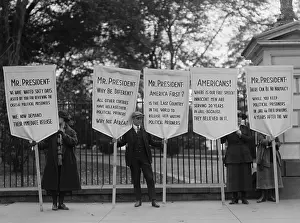 Banners Prints: Protest for amnesty for victims of Espionage Act of 1917 and Sedition Act of 1918