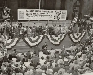 Lcgr1511 Prints: Protest against the murder of African American teenager, Emmett Till. Oct. 11, 1955
