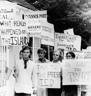 Protest Prints: Protesters calling for resignation of Senator Edward Kennedy after his car accident
