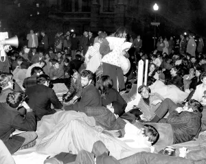 Hippie Prints: Protesters at Columbia University angered over news tying the University to support of the Vietnam War
