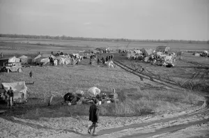Demonstration Prints: Protesting sharecroppers were moved to remote spillway, Missouri, 1939