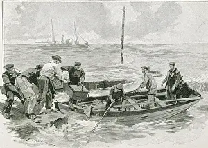 Activities Prints: The provisioning of a lighthouse in Brittany
