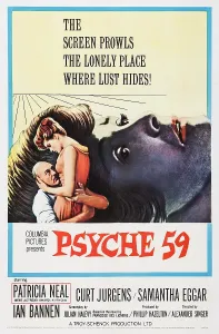 Curd Prints: PSYCHE 59, US poster, from left: Curd Jurgens, Samantha Eggar, Patricia Neal (rear), 1964