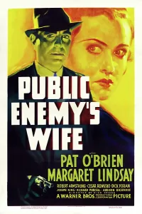 PUBLIC ENEMY'S WIFE, l-r: Pat O'Brien, Margaret Lindsay on poster art, 1936