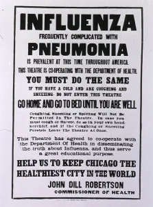 Spanish Flu Prints: Public health poster relating to the Spanish Flu epidemic in Chicago during the fall of 1918