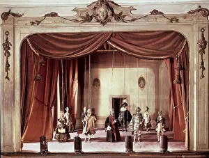 Puppet Prints: Puppet theatre with marionettes, 18th c