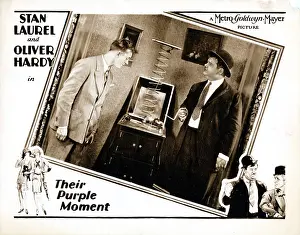 Hardy Prints: THEIR PURPLE MOMENT, US lobbycard, Stan Laurel, Oliver Hardy, 1928