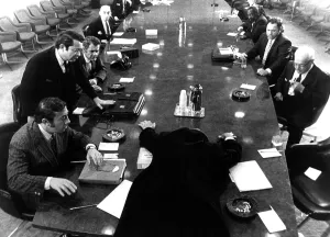 Executive Prints: PUTNEY SWOPE, advertising executive expires during board meeting, 1969
