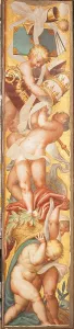 Motion Prints: Putti holding priestly emblems