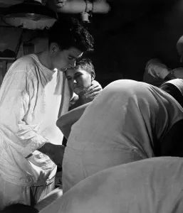 Treatment Prints: Pvt. J.B. Slagle, receives his daily dressing of wounds