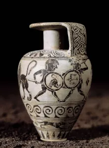 Sicily Prints: Pyriform ceramic depicting warriors