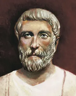 Samos Prints: PYTHAGORAS ( c. 580 BC - c. 500). Painting. AISA/Everett Collection**US SALES ONLY**