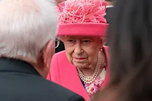 Monarch Prints: Queen Elizabeth II, meets with World War II veterans and their families at the D-Day National Commemoration
