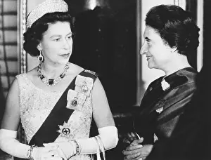 Monarchs Prints: Queen Elizabeth with Indian Prime Minister Indira Gandhi at Buckingham Palace