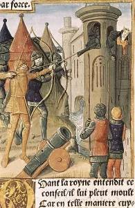 Arching Prints: Queen Guinevere reinforcing the London tower to protect herself from Morder