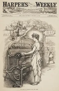 Mills Prints: The Queen of Industry, or The New South, by Thomas Nast, 1882