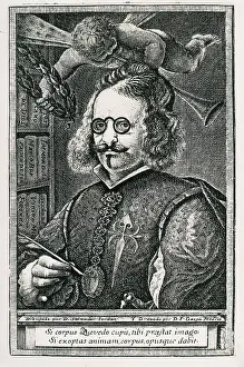 Black And Whiteportrait Prints: QUEVEDO y VILLEGAS, Francisco de (1580-1645)