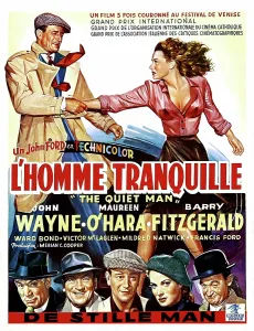 THE QUIET MAN (aka L'HOMME TRANQUILLE), (top, from left): John Wayne, Maureen O'Hara, (bottom, from left): Ward Bond, Victor McLaglen, Barry Fitzgerald