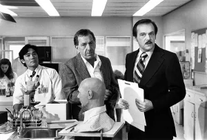 Klugman Prints: QUINCY M.E. from left: Robert Ito, Jack Klugman, John S. Ragin, 1976-83