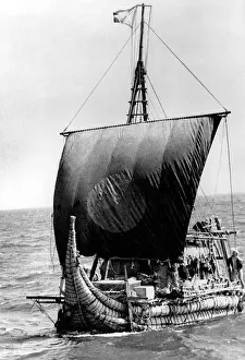 Ocean Prints: RA II, Ship headed by Thor Heyerdahl in attempt to cross Atlantic ocean leaves Safi