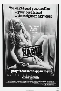 RABID, US poster, Marilyn Chambers, 1977