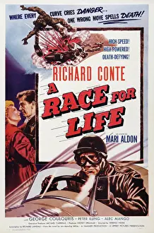 Images Dated 16th August 2014: RACE FOR LIFE, (aka MASK OF DUST), US poster art, Richard Conte, 1954