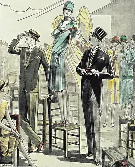 Purse Prints: In the racecourse. 1927. Illustration from Mainguet