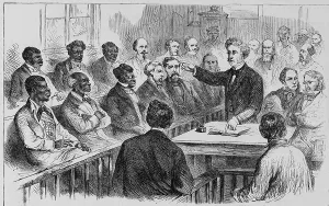 Courts Prints: A racially integrated jury in the U.S. South in 1867