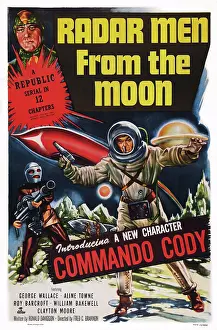 Space Suit Prints: RADAR MEN FROM THE MOON, US poster art, George Wallace (bottom left), 1952