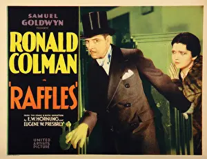 Colman Prints: RAFFLES, US lobbycard, from left: Ronald Colman, Kay Francis, 1930