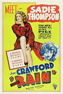 Red Coat Prints: RAIN, Joan Crawford on poster art, 1932