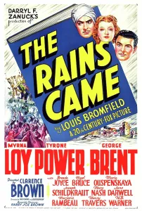 Brent Prints: THE RAINS CAME, US poster art, from left: Tyrone Power
