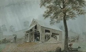 Animals Prints: Rainstorm-Cider Mill at Redding