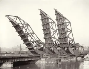 Harbors Prints: Raised Tower Bridges at Fort Point Channel Boston