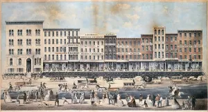 Images Dated 18th June 2013: Raising of Lake Street, Chicago, 1855