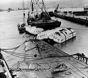 Lifting Prints: The raising of the USS Oglala, a minelayer sunk by the Japanese in the December 7th attack on Pearl Harbor