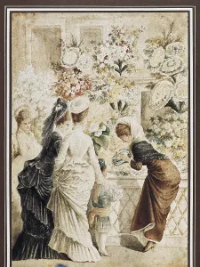 April Prints: Rambla de las Flors (Rambla of Flowers) of Barcelona in 1880