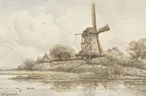 Brush Prints: Mill on Ramparts, by Arnoldus Johannes Eymer